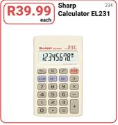 Sharp Calculator EL231-Each