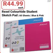 Rexel Colourhide Student Sketch Pad Blue & Pink-60 Sheets Each