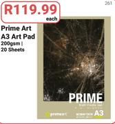 Prime Art A3 Art Pad 200gsm/20 Sheets-Each