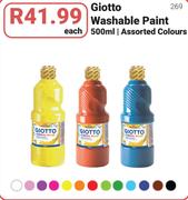 Giotto Washable Paints Assorted Colours-500ml Each