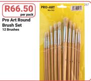 Pro Art Round Brush Set-12 Brushes Per Pack