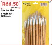 Pro Art Flat Brush Set-12 Brushes Per Pack
