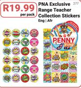 PNA Exclusive Range Teacher Collection Stickers Eng/ Afr-Per Pack