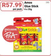 Amos Glue Stick-4x35g Per Pack
