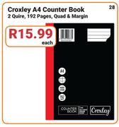 Croxley A4 Counter Book 192 pages-Each