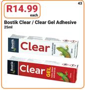 Bostik Clear/Clear Gel Adhesive-25ml Each