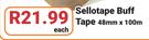Sellotape Buff Tape 48mm x 100m-Each