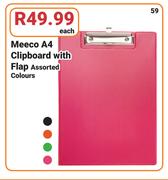 Meeco A4 Clipboard With Flap Assorted Colours-Each