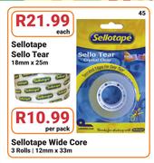 Sellotape Sello Tear 18mm x 25m-Each