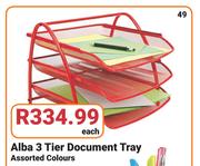 Alba 3 Tier Document Tray Assorted Colours-Each