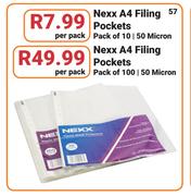Nexx A4 Filling Pockets Pack Of 10/ 50 Micron-Per Pack