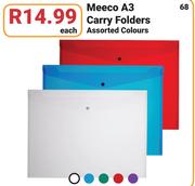 Meeco A3 Carry Folders Assorted Colours-Each