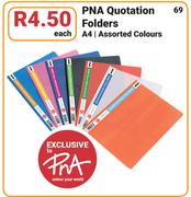 PNA Quotation Folder A4/Assorted Colours-Each