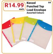 Kenzel Punched Top Load Envelope Assorted Colours-Each