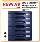 Special Sds 6 Drawer Filing System Anthracite Charcoal Eggshell