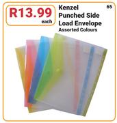 Kenzel Punched Side Load Envelope Assorted Colours-Each