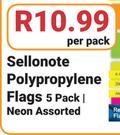 Sellonote Polypropylene Flags 5 Pack Neon-Per Pack
