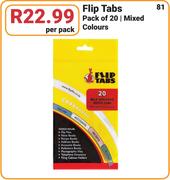Flip Tabs Pack Of 20/Mixed Colours-Per Pack