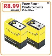 Tower Ring-Reinforcements White Clear-Per Pack
