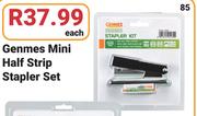 Genmes Mini Half Strip Stapler Set-Each