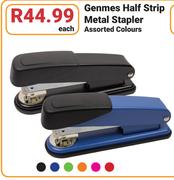 Genmes Half Strip Metal Stapler Assorted Colours-Each