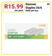 Genmes Staples 26/6-5000 Per Box Per Pack