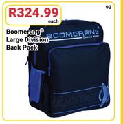 Boomerang Large Division Back Pack-Each