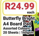 Butterfly Bright A4 Board Pad-Each