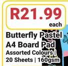 Butterfly Pastel A4 Board-Each