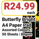 Butterfly Bright A4 Paper Pad-Each