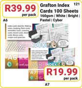 Grafton Index Cards 100 A6 Sheets-Per Pack