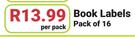 Spiderman Book Labels 16's-Per Pack