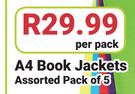 A4 Book Jackets 5's-Per Pack