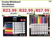 Croxley Whiteboard Fine Markers 4's-Per Pack