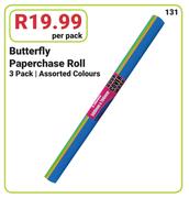 Butterfly Paperchase Roll 3's-Per Pack