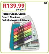 Parrot Glass/Chalk Board Markers 6's-Per Pack