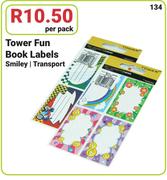 Tower Fun Book Labels Smiley/Transport-Per Pack