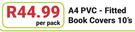 Treeline A4 PVC Fitted Book Covers 10's-Per Pack