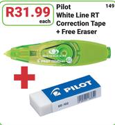 Pilot White Line RT Correction Tape + Free Eraser