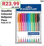 Steadtler Coloured Ballpoint Pens Pack Of 10-Per Pack