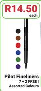 Pilot Fineliners In Assorted Colours 7+2 Free-Each