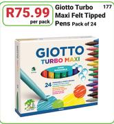 Giotto Turbo Maxi Felt Tipped Pens Pack of 24-Per Pack