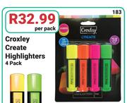 Croxley Create Highlighters 4 Pack-Per Pack