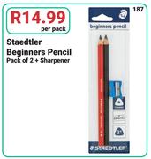 Staedtler Beginners Pencil Pack Of 2 + Sharpener-Per Pack