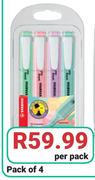 Stabilo Swing Pastel Highlighters Pack Of 4-Per Pack