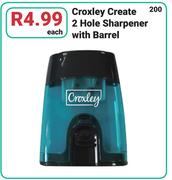 Croxley Create 2 Hole Sharpener With Barrel-Each