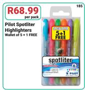 Pilot Spotliter Highlighters Wallet Of 5+1 Free-Per Pack