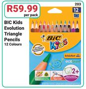 Bic Kids Evolution Triangle Pencils 12 Colours-Per Pack