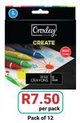 Croxley Create Wax Crayons Super Jumbo Pack Of 12-Per Pack