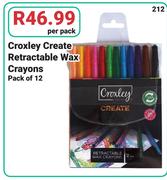 Croxley Create Retractable Wax Crayons Pack Of 12-Per Pack